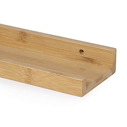 Rustic Bamboo Block 12" Floating Shelves | 12 Inch Picture Rail | Bathroom & Living Room Shelving | Bedside Shelf | Wall Mounted |Bamboo Storage | M&W 5 Rustic Bamboo Block 12" Floating Shelves | 12 Inch Picture Rail | Bathroom & Living Room Shelving | Bedside Shelf | Wall Mounted |Bamboo Storage | M&W - Image 5