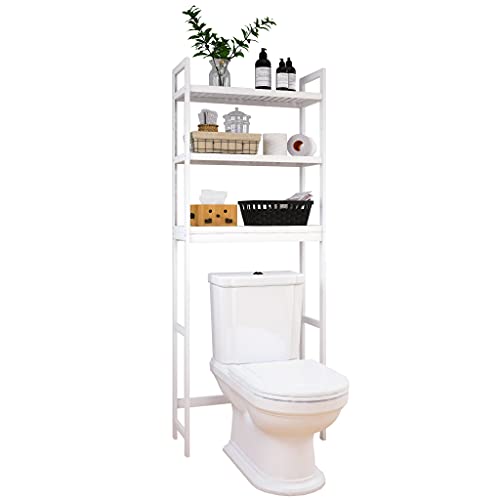 SMIBUY Bathroom Storage Shelf, Bamboo OverTheToilet Organizer Rack