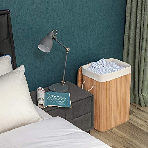 SONGMICS Laundry Basket with Lid 72L Bamboo Foldable Laundry Basket with Removable Washable Bag Handles for Laundry Room Bedroom LCB10Y 2 SONGMICS Laundry Basket with Lid 72L Bamboo Foldable Laundry Basket with Removable Washable Bag Handles for Laundry Room Bedroom LCB10Y - Image 2