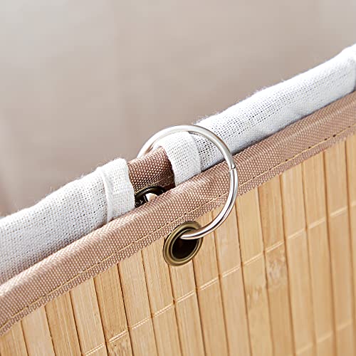 SONGMICS Laundry Basket with Lid 72L Bamboo Foldable Laundry Basket with Removable Washable Bag Handles for Laundry Room Bedroom LCB10Y 7 SONGMICS Laundry Basket with Lid 72L Bamboo Foldable Laundry Basket with Removable Washable Bag Handles for Laundry Room Bedroom LCB10Y - Image 7
