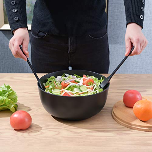 GEHE Salad Bowl with Servers Set - Large 9.8 inches Mixing Bowls Solid Bamboo Salad Wooden Bowl with Bamboo Lid Spoon for Fruits,Salads and Decoration (Black, 9.8INCH) 7 GEHE Salad Bowl with Servers Set - Large 9.8 inches Mixing Bowls Solid Bamboo Salad Wooden Bowl with Bamboo Lid Spoon for Fruits,Salads and Decoration (Black, 9.8INCH) - Image 7