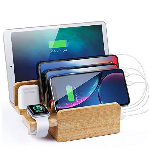 Sendowtek Bamboo USB Charging Station, Apple Watch Stand, 6 Port 40W USB-C for Samsung S10/9/8/7, iPhone Charging Dock… 1 Sendowtek Bamboo USB Charging Station, Apple Watch Stand, 6 Port 40W USB-C for Samsung S10/9/8/7, iPhone Charging Dock…