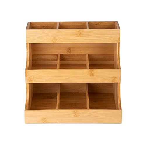 THEODORE Vertical Bamboo Tea Bag Organizer - Holds 180 Bags - Elegant Wooden Storage Box for Home, Office, Café - Caddy Also Holds Sugar Packets and Creamers 3 THEODORE Vertical Bamboo Tea Bag Organizer - Holds 180 Bags - Elegant Wooden Storage Box for Home, Office, Café - Caddy Also Holds Sugar Packets and Creamers - Image 3