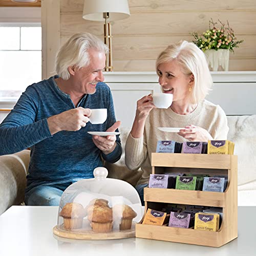 THEODORE Vertical Bamboo Tea Bag Organizer - Holds 180 Bags - Elegant Wooden Storage Box for Home, Office, Café - Caddy Also Holds Sugar Packets and Creamers 4 THEODORE Vertical Bamboo Tea Bag Organizer - Holds 180 Bags - Elegant Wooden Storage Box for Home, Office, Café - Caddy Also Holds Sugar Packets and Creamers - Image 4