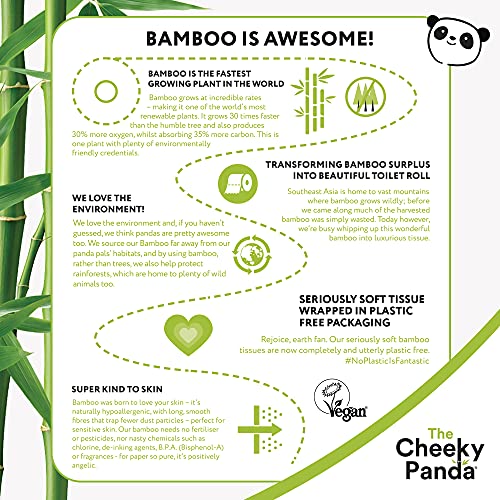The Cheeky Panda Bamboo Toilet Rolls Bulk Buy – 48 Rolls of 3 Ply Toilet Paper | Plastic Free Packaging and Sustainable Tissue Paper | Compostable Loo Roll 6 The Cheeky Panda Bamboo Toilet Rolls Bulk Buy – 48 Rolls of 3 Ply Toilet Paper | Plastic Free Packaging and Sustainable Tissue Paper | Compostable Loo Roll - Image 6