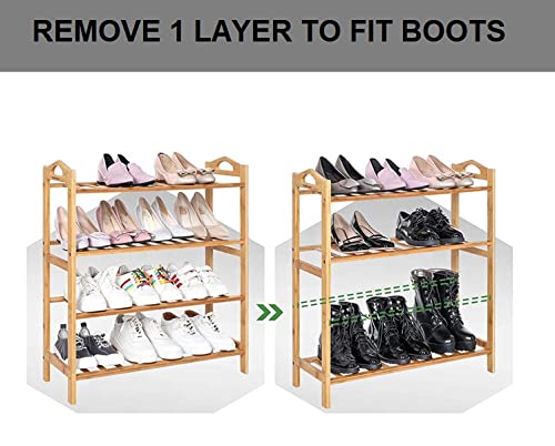 Unibos | 4 Tier Shoe Rack - Shoe Storage Organiser, Quick Assembly, 4 Tier Shelf Unit, Holds up to 15-20 pairs, 73 x 26 x 69cm 5 Unibos | 4 Tier Shoe Rack - Shoe Storage Organiser, Quick Assembly, 4 Tier Shelf Unit, Holds up to 15-20 pairs, 73 x 26 x 69cm - Image 5