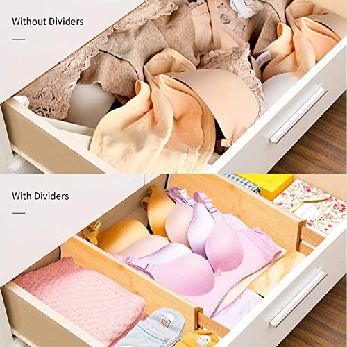 Utoplike 4 PCS Bamboo Kitchen Drawer Dividers(Fit 38.1-45 cm Drawer Inner Size), Adjustable Drawer Organiser for Socks, Spring Loaded, Utensils Organisation for Bedroom, Kitchen, Dresser, Bathroom 5 Utoplike 4 PCS Bamboo Kitchen Drawer Dividers(Fit 38.1-45 cm Drawer Inner Size), Adjustable Drawer Organiser for Socks, Spring Loaded, Utensils Organisation for Bedroom, Kitchen, Dresser, Bathroom - Image 5