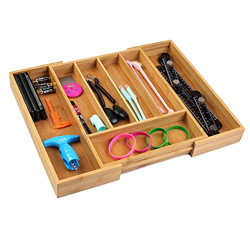 Utoplike Bamboo Cutlery Tray Silverware, Drawer Dividers for Kitchen Utensils, Flatware Tray Drawer Insert, Office Supplies 3 Utoplike Bamboo Cutlery Tray Silverware, Drawer Dividers for Kitchen Utensils, Flatware Tray Drawer Insert, Office Supplies - Image 3