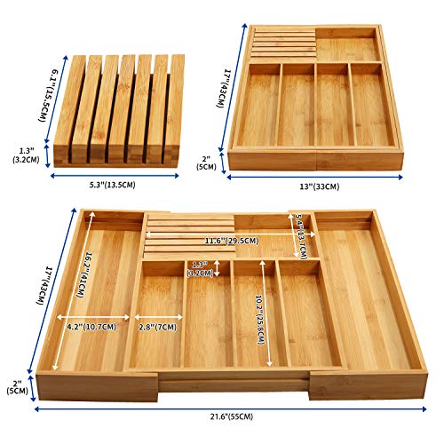 VaeFae Bamboo Cutlery Drawer Organiser for Kitchen, Wooden Utensil Drawer Organiser, Expandable Cutlery Tray and Utensil Holder 3 VaeFae Bamboo Cutlery Drawer Organiser for Kitchen, Wooden Utensil Drawer Organiser, Expandable Cutlery Tray and Utensil Holder - Image 3