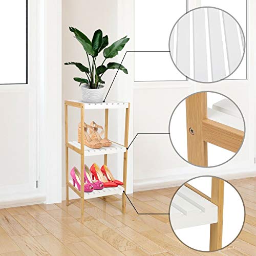 Vencier Bamboo Bathroom Shelf with 3 Tiers, 80 x 34 x 33 cm, Free-Standing Shelving Unit, Wooden Storage Shelves… 2 Vencier Bamboo Bathroom Shelf with 3 Tiers, 80 x 34 x 33 cm, Free-Standing Shelving Unit, Wooden Storage Shelves… - Image 2