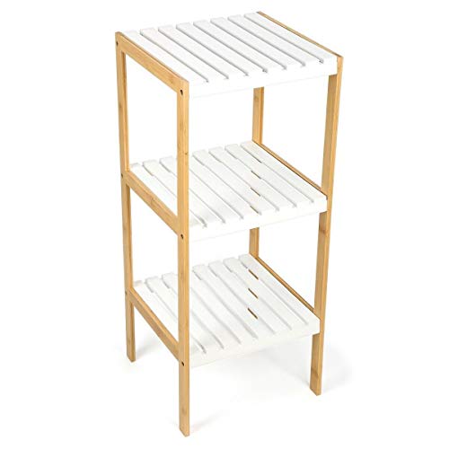 Vencier Bamboo Bathroom Shelf with 3 Tiers, 80 x 34 x 33 cm, Free-Standing Shelving Unit, Wooden Storage Shelves… 1 Vencier Bamboo Bathroom Shelf with 3 Tiers, 80 x 34 x 33 cm, Free-Standing Shelving Unit, Wooden Storage Shelves…
