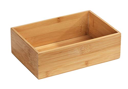 WENKO Terra Bamboo Organiser Box with 3 Compartments - Storage Box, Bathroom Basket, Bamboo, brown, Bambus 4 Fächer 1 WENKO Terra Bamboo Organiser Box with 3 Compartments - Storage Box, Bathroom Basket, Bamboo, brown, Bambus 4 Fächer