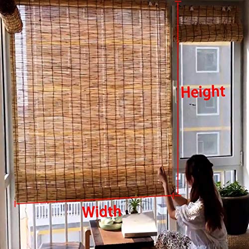 XYNH Bamboo Blinds Outdoor, Roman Roller Blinds ANY SIZE - Light Filtering/Waterproof/Anti-UV - Shading Sunshade Lifting Shutters - Curtain Blinds Shades For Patio/Garden/Window/Door/Kitchen (W x H) 2 XYNH Bamboo Blinds Outdoor, Roman Roller Blinds ANY SIZE - Light Filtering/Waterproof/Anti-UV - Shading Sunshade Lifting Shutters - Curtain Blinds Shades For Patio/Garden/Window/Door/Kitchen (W x H) - Image 2