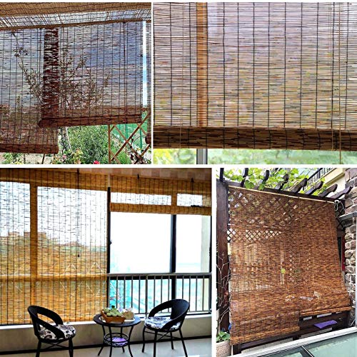 XYNH Bamboo Blinds Outdoor, Roman Roller Blinds ANY SIZE - Light Filtering/Waterproof/Anti-UV - Shading Sunshade Lifting Shutters - Curtain Blinds Shades For Patio/Garden/Window/Door/Kitchen (W x H) 3 XYNH Bamboo Blinds Outdoor, Roman Roller Blinds ANY SIZE - Light Filtering/Waterproof/Anti-UV - Shading Sunshade Lifting Shutters - Curtain Blinds Shades For Patio/Garden/Window/Door/Kitchen (W x H) - Image 3