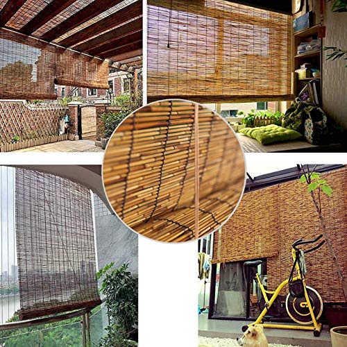 XYNH Bamboo Blinds Outdoor, Roman Roller Blinds ANY SIZE - Light Filtering/Waterproof/Anti-UV - Shading Sunshade Lifting Shutters - Curtain Blinds Shades For Patio/Garden/Window/Door/Kitchen (W x H) 5 XYNH Bamboo Blinds Outdoor, Roman Roller Blinds ANY SIZE - Light Filtering/Waterproof/Anti-UV - Shading Sunshade Lifting Shutters - Curtain Blinds Shades For Patio/Garden/Window/Door/Kitchen (W x H) - Image 5