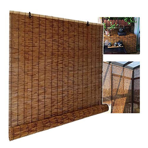 XYNH Bamboo Blinds Outdoor, Roman Roller Blinds ANY SIZE - Light Filtering/Waterproof/Anti-UV - Shading Sunshade Lifting Shutters - Curtain Blinds Shades For Patio/Garden/Window/Door/Kitchen (W x H) 1 XYNH Bamboo Blinds Outdoor, Roman Roller Blinds ANY SIZE - Light Filtering/Waterproof/Anti-UV - Shading Sunshade Lifting Shutters - Curtain Blinds Shades For Patio/Garden/Window/Door/Kitchen (W x H)
