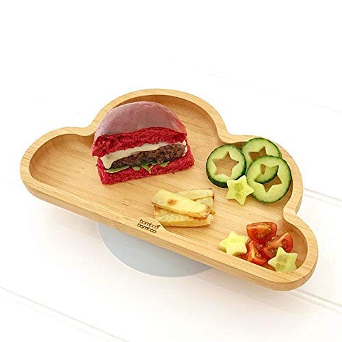 bamboo bamboo Baby and Toddler Plate with Suction for Feeding and Weaning, Bamboo Cloud Plate with Secure Suction for Babies from 6 Months (Cloud, Grey) 2 bamboo bamboo Baby and Toddler Plate with Suction for Feeding and Weaning, Bamboo Cloud Plate with Secure Suction for Babies from 6 Months (Cloud, Grey) - Image 2