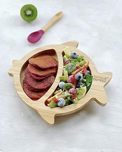 bamboo bamboo Baby and Toddler Plate for Feeding and Weaning with Secure Suction for Babies from 6 Months (Fish, Orange) 4 bamboo bamboo Baby and Toddler Plate for Feeding and Weaning with Secure Suction for Babies from 6 Months (Fish, Orange) - Image 4