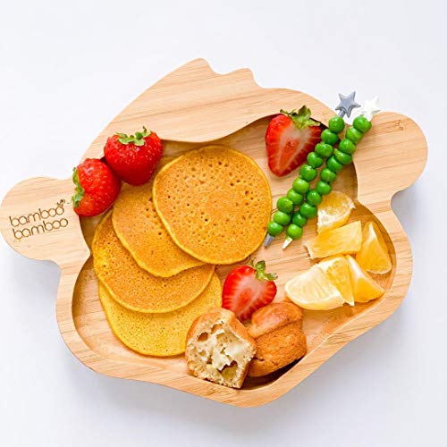 bamboo bamboo Baby and Toddler Plate with Suction for Feeding and Weaning, Bamboo Monkey Plate with Secure Suction for Babies from 6 Months (Monkey, Blue) 3 bamboo bamboo Baby and Toddler Plate with Suction for Feeding and Weaning, Bamboo Monkey Plate with Secure Suction for Babies from 6 Months (Monkey, Blue) - Image 3