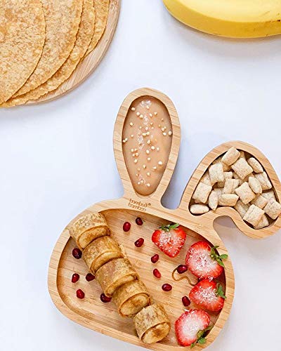 bamboo bamboo Baby and Toddler Plate with Suction Cup for Feeding and Weaning, Bunny Shaped Bamboo Plates with Secure Suction for Babies from 6 Months (Bunny, Pink) 3 bamboo bamboo Baby and Toddler Plate with Suction Cup for Feeding and Weaning, Bunny Shaped Bamboo Plates with Secure Suction for Babies from 6 Months (Bunny, Pink) - Image 3