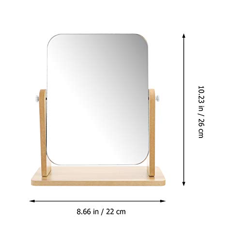 Healifty Portable Lighted Makeup Mirror Wooden Tabletop Makeup Mirror Vanity Table Stand Mirror Swivel Bamboo Mirror for… 2 Healifty Portable Lighted Makeup Mirror Wooden Tabletop Makeup Mirror Vanity Table Stand Mirror Swivel Bamboo Mirror for… - Image 2