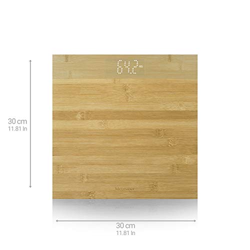 medisana PS 440 digital bamboo personal scale up to 180 kg / 396 lb, bathroom scales with automatic switch-off and invisible LED display 2 medisana PS 440 digital bamboo personal scale up to 180 kg / 396 lb, bathroom scales with automatic switch-off and invisible LED display - Image 2