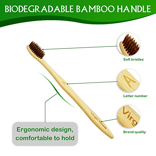 10 Pcs Bamboo Toothbrush with Coloured Soft Bristles Eco Friendly Biodegradable Organic Natural Wood Toothbrush for Sensitive Gums 2 10 Pcs Bamboo Toothbrush with Coloured Soft Bristles Eco Friendly Biodegradable Organic Natural Wood Toothbrush for Sensitive Gums - Image 2