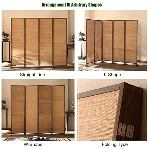 6ft/180cm Height Privacy Screens And Panels For Patio Freestanding, Folding Heavy Duty Room Seperating Divider, Hand-Woven Bamboo Partition Room Dividers ( Color : 5 Panel , Size : H 71in/180cm ) 4 6ft/180cm Height Privacy Screens And Panels For Patio Freestanding, Folding Heavy Duty Room Seperating Divider, Hand-Woven Bamboo Partition Room Dividers ( Color : 5 Panel , Size : H 71in/180cm ) - Image 4