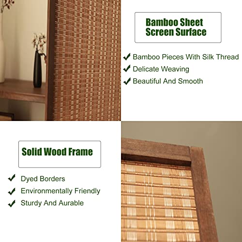 6ft/180cm Height Privacy Screens And Panels For Patio Freestanding, Folding Heavy Duty Room Seperating Divider, Hand-Woven Bamboo Partition Room Dividers ( Color : 5 Panel , Size : H 71in/180cm ) 5 6ft/180cm Height Privacy Screens And Panels For Patio Freestanding, Folding Heavy Duty Room Seperating Divider, Hand-Woven Bamboo Partition Room Dividers ( Color : 5 Panel , Size : H 71in/180cm ) - Image 5