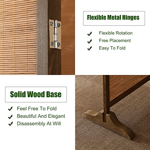 6ft/180cm Height Privacy Screens And Panels For Patio Freestanding, Folding Heavy Duty Room Seperating Divider, Hand-Woven Bamboo Partition Room Dividers ( Color : 5 Panel , Size : H 71in/180cm ) 6 6ft/180cm Height Privacy Screens And Panels For Patio Freestanding, Folding Heavy Duty Room Seperating Divider, Hand-Woven Bamboo Partition Room Dividers ( Color : 5 Panel , Size : H 71in/180cm ) - Image 6