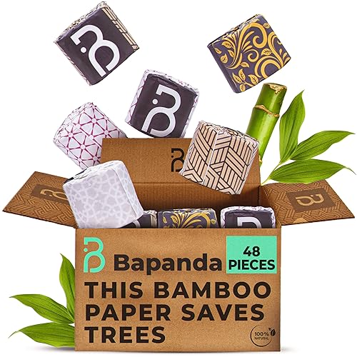 BAPANDA Bamboo Toilet Paper – 48 Rolls of Eco Friendly Toilet Paper – (3-Ply and 370 Sheets per Roll) – Plastic & Chemical Free, Soft, Septic Safe, Ultra Resistant & Sustainable 1 BAPANDA Bamboo Toilet Paper – 48 Rolls of Eco Friendly Toilet Paper – (3-Ply and 370 Sheets per Roll) – Plastic & Chemical Free, Soft, Septic Safe, Ultra Resistant & Sustainable