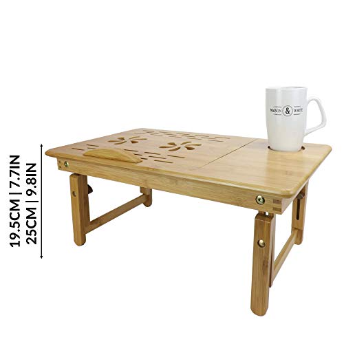 Bamboo Folding Laptop Stand | Wooden Bed Desk | Bed Table | Laptop Tray Bed | Breakfast Tray | Lap Table For Studying | Folding Legs | M&W 5 Bamboo Folding Laptop Stand | Wooden Bed Desk | Bed Table | Laptop Tray Bed | Breakfast Tray | Lap Table For Studying | Folding Legs | M&W - Image 5