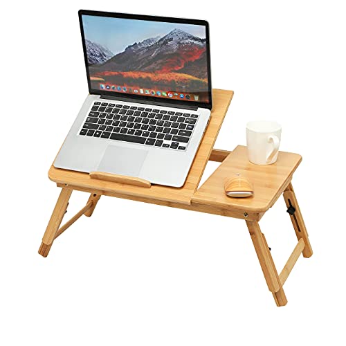Bamboo Laptop Bed Desk, Laptop Table for Bed, Laptop Stand with Adjustable Trays and Foldable Legs Portable Bed Tray Notebook Stand with Drawer for Bed Sofa Couch 2 Bamboo Laptop Bed Desk, Laptop Table for Bed, Laptop Stand with Adjustable Trays and Foldable Legs Portable Bed Tray Notebook Stand with Drawer for Bed Sofa Couch - Image 2