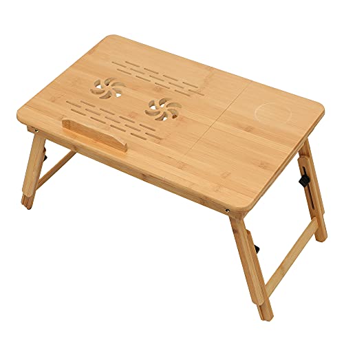 Bamboo Laptop Bed Desk, Laptop Table for Bed, Laptop Stand with Adjustable Trays and Foldable Legs Portable Bed Tray Notebook Stand with Drawer for Bed Sofa Couch 3 Bamboo Laptop Bed Desk, Laptop Table for Bed, Laptop Stand with Adjustable Trays and Foldable Legs Portable Bed Tray Notebook Stand with Drawer for Bed Sofa Couch - Image 3