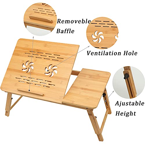 Bamboo Laptop Bed Desk, Laptop Table for Bed, Laptop Stand with Adjustable Trays and Foldable Legs Portable Bed Tray Notebook Stand with Drawer for Bed Sofa Couch 6 Bamboo Laptop Bed Desk, Laptop Table for Bed, Laptop Stand with Adjustable Trays and Foldable Legs Portable Bed Tray Notebook Stand with Drawer for Bed Sofa Couch - Image 6