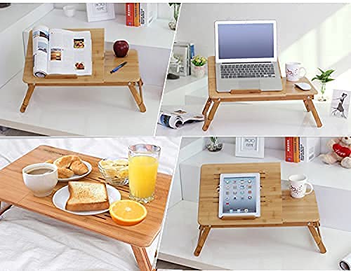 Bamboo Laptop Bed Desk, Laptop Table for Bed, Laptop Stand with Adjustable Trays and Foldable Legs Portable Bed Tray Notebook Stand with Drawer for Bed Sofa Couch 7 Bamboo Laptop Bed Desk, Laptop Table for Bed, Laptop Stand with Adjustable Trays and Foldable Legs Portable Bed Tray Notebook Stand with Drawer for Bed Sofa Couch - Image 7