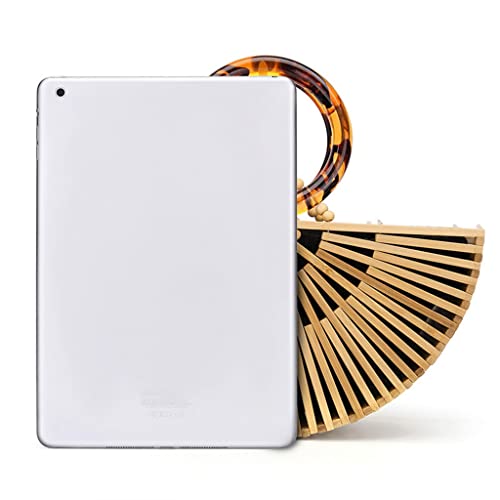Bamboo Woven Bag Acrylic Handbag Hollow Bag Retro Beach Bag Amber Handle Bamboo Bag Banquet Bag Large Capacity Handbag Women (Color : 01, Size : Small) 3 Bamboo Woven Bag Acrylic Handbag Hollow Bag Retro Beach Bag Amber Handle Bamboo Bag Banquet Bag Large Capacity Handbag Women (Color : 01, Size : Small) - Image 3