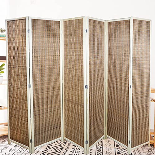 Britshopstop Bamboo Room Divider Screen Privacy Panel - Solid Weave Hand Made Bamboo Room Divider - Partition Wall Panel Privacy Furniture - 6 Panels Brown (BD001-6) 2 Britshopstop Bamboo Room Divider Screen Privacy Panel - Solid Weave Hand Made Bamboo Room Divider - Partition Wall Panel Privacy Furniture - 6 Panels Brown (BD001-6) - Image 2