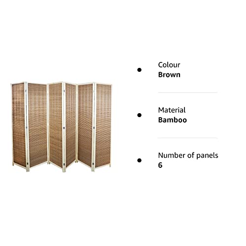 Britshopstop Bamboo Room Divider Screen Privacy Panel - Solid Weave Hand Made Bamboo Room Divider - Partition Wall Panel Privacy Furniture - 6 Panels Brown (BD001-6) 6 Britshopstop Bamboo Room Divider Screen Privacy Panel - Solid Weave Hand Made Bamboo Room Divider - Partition Wall Panel Privacy Furniture - 6 Panels Brown (BD001-6) - Image 6