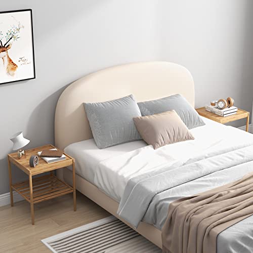 COSTWAY Bedside Tables Set of 2, Bamboo Nightstand End Sofa Side Table with Storage Shelf, 2-Tier Square Accent Coffee Tea Table for Living Room, Bedroom and Office, Natural 7 COSTWAY Bedside Tables Set of 2, Bamboo Nightstand End Sofa Side Table with Storage Shelf, 2-Tier Square Accent Coffee Tea Table for Living Room, Bedroom and Office, Natural - Image 7