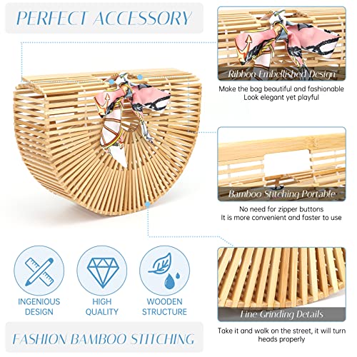 Emprier Vintage Bamboo Bags for women Handmade Straw Bags Summer Beach Purses Basket Handbags 4 Emprier Vintage Bamboo Bags for women Handmade Straw Bags Summer Beach Purses Basket Handbags - Image 4