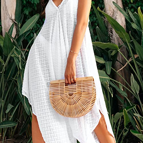 Emprier Vintage Bamboo Bags for women Handmade Straw Bags Summer Beach Purses Basket Handbags 6 Emprier Vintage Bamboo Bags for women Handmade Straw Bags Summer Beach Purses Basket Handbags - Image 6