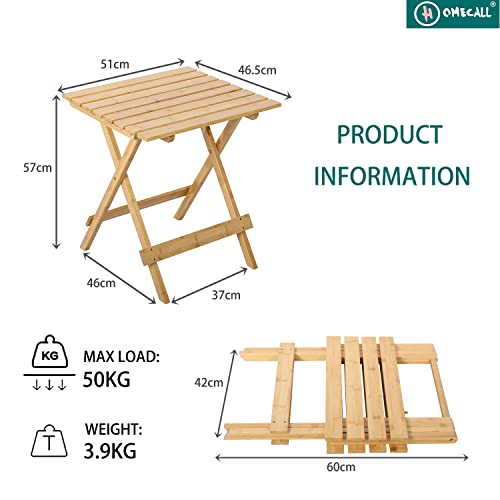 HOMECALL Bamboo Camping Table Picnic Table Small Balcony Table Garden Table Square for Patio,Kitchen,BBQ 2 HOMECALL Bamboo Camping Table Picnic Table Small Balcony Table Garden Table Square for Patio,Kitchen,BBQ - Image 2