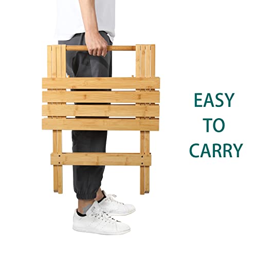 HOMECALL Bamboo Camping Table Picnic Table Small Balcony Table Garden Table Square for Patio,Kitchen,BBQ 3 HOMECALL Bamboo Camping Table Picnic Table Small Balcony Table Garden Table Square for Patio,Kitchen,BBQ - Image 3