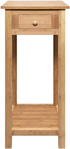 HYGRAD Bamboo Tall Side Bedroom Living Room End Table with drawer & lower shelf 2 HYGRAD Bamboo Tall Side Bedroom Living Room End Table with drawer & lower shelf - Image 2