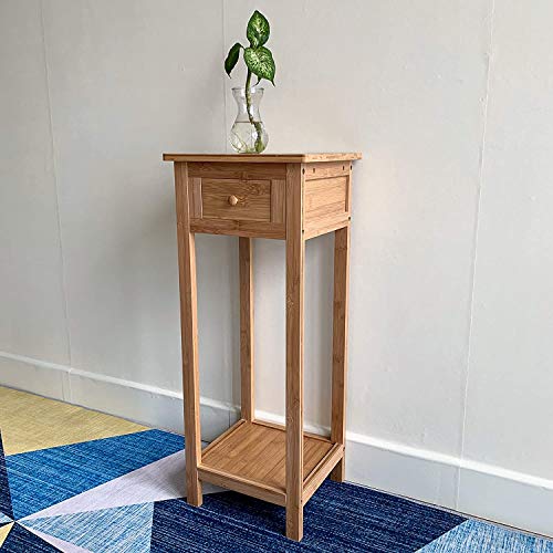HYGRAD Bamboo Tall Side Bedroom Living Room End Table with drawer & lower shelf 6 HYGRAD Bamboo Tall Side Bedroom Living Room End Table with drawer & lower shelf - Image 6