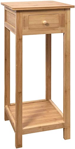 HYGRAD Bamboo Tall Side Bedroom Living Room End Table with drawer & lower shelf 1 HYGRAD Bamboo Tall Side Bedroom Living Room End Table with drawer & lower shelf