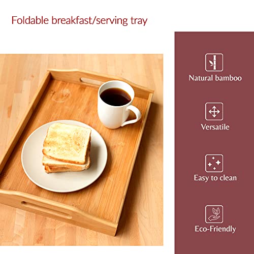 Innoteck Essentials Bamboo Breakfast Lunch Dinner Serving Tray – Portable Lightweight Bed Sofa Table with Folding Legs and Handles – Work as Desk for Laptop 3 Innoteck Essentials Bamboo Breakfast Lunch Dinner Serving Tray – Portable Lightweight Bed Sofa Table with Folding Legs and Handles – Work as Desk for Laptop - Image 3