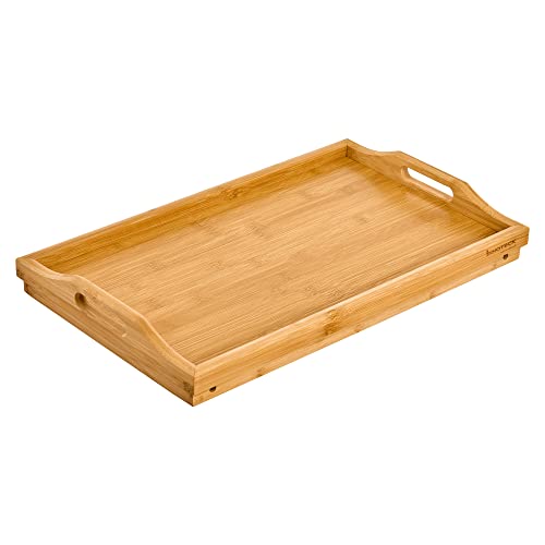 Innoteck Essentials Bamboo Breakfast Lunch Dinner Serving Tray – Portable Lightweight Bed Sofa Table with Folding Legs and Handles – Work as Desk for Laptop 4 Innoteck Essentials Bamboo Breakfast Lunch Dinner Serving Tray – Portable Lightweight Bed Sofa Table with Folding Legs and Handles – Work as Desk for Laptop - Image 4