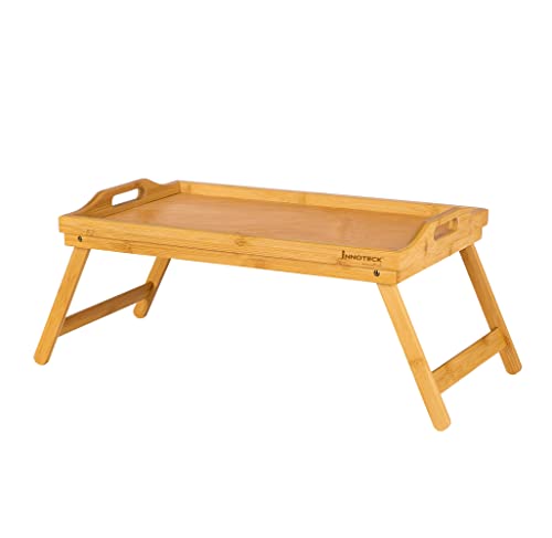 Innoteck Essentials Bamboo Breakfast Lunch Dinner Serving Tray – Portable Lightweight Bed Sofa Table with Folding Legs and Handles – Work as Desk for Laptop 1 Innoteck Essentials Bamboo Breakfast Lunch Dinner Serving Tray – Portable Lightweight Bed Sofa Table with Folding Legs and Handles – Work as Desk for Laptop